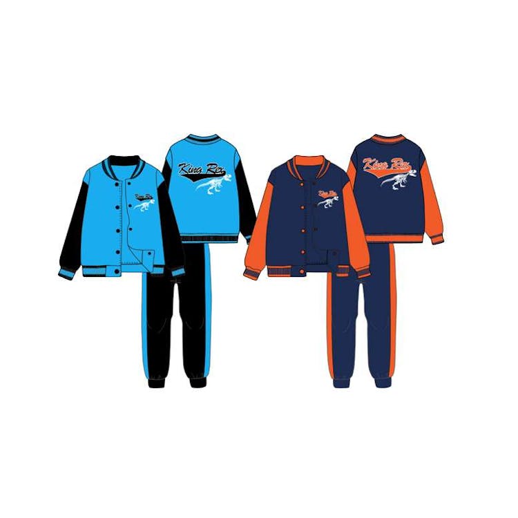 Boys' Fleece Jacket and Pant Set Blue/Orange 12-24m 3