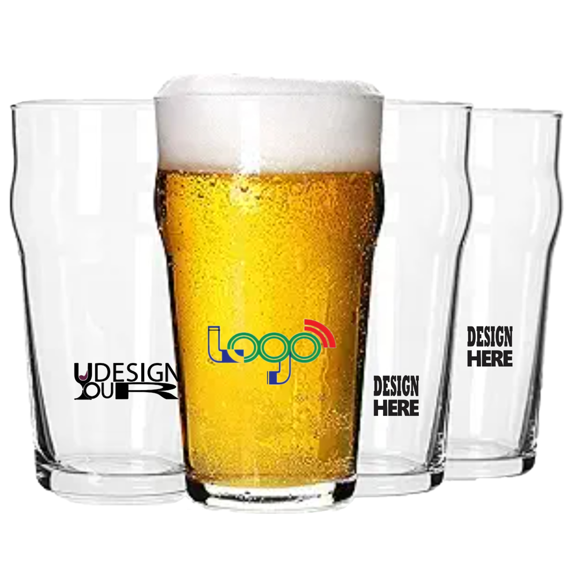 16oz Clear Pint Glasses Heavy Base Beer Tumblers