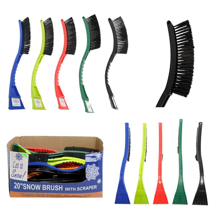 Snow Brush with Ice Scraper Assorted - 20" 3