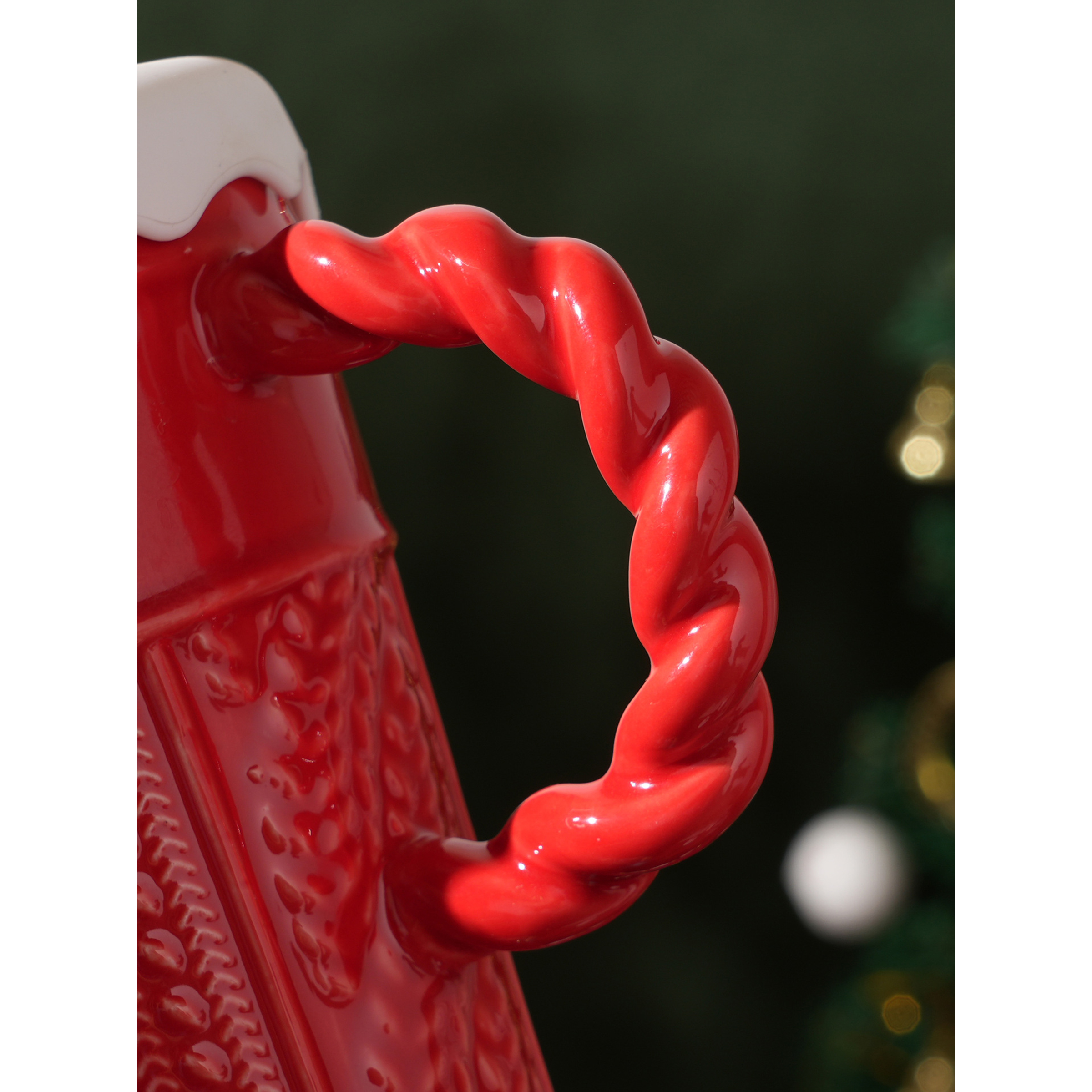 Ceramic Colorful Christmas Mug With Festive Lid And Drinking Straw 8