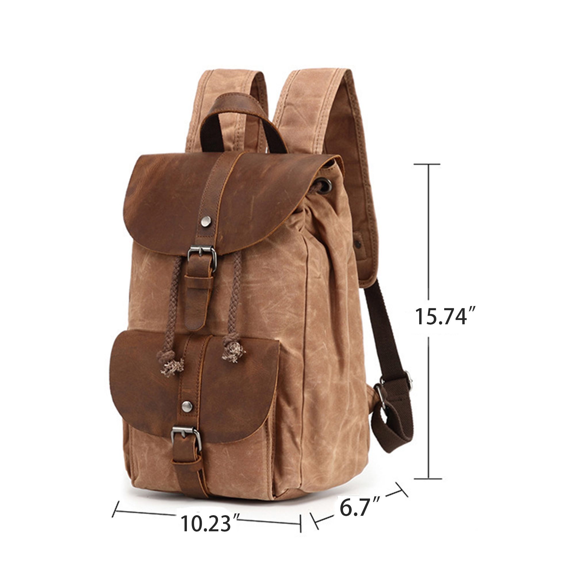 Waterproof Leather Outdoor Travel Backpack 12