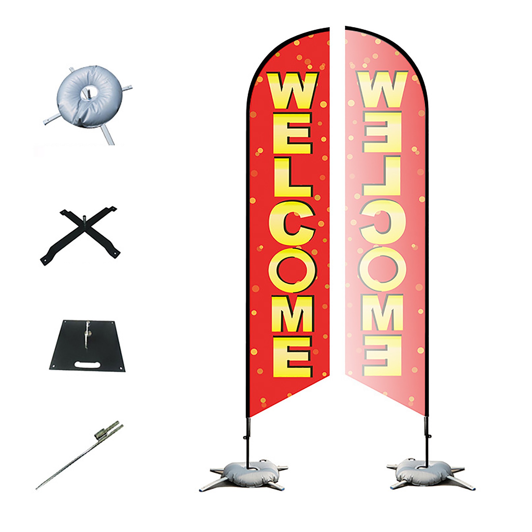 9' Welcome Feather Flag Banner Kit