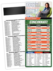 Football Schedule Laminated Card/Postcard with Magnet Strip 3.5x8.5 - 14 pt.
