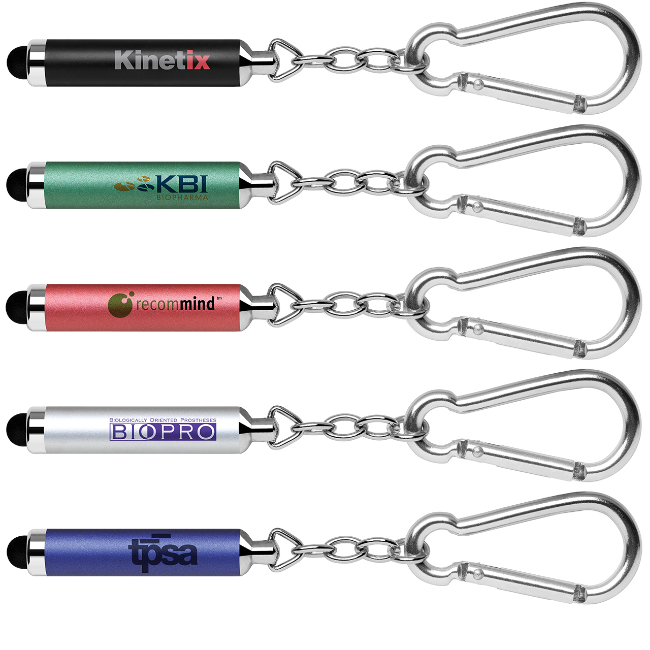 Stylus-340 Custom Stylus Carabiner Keychain