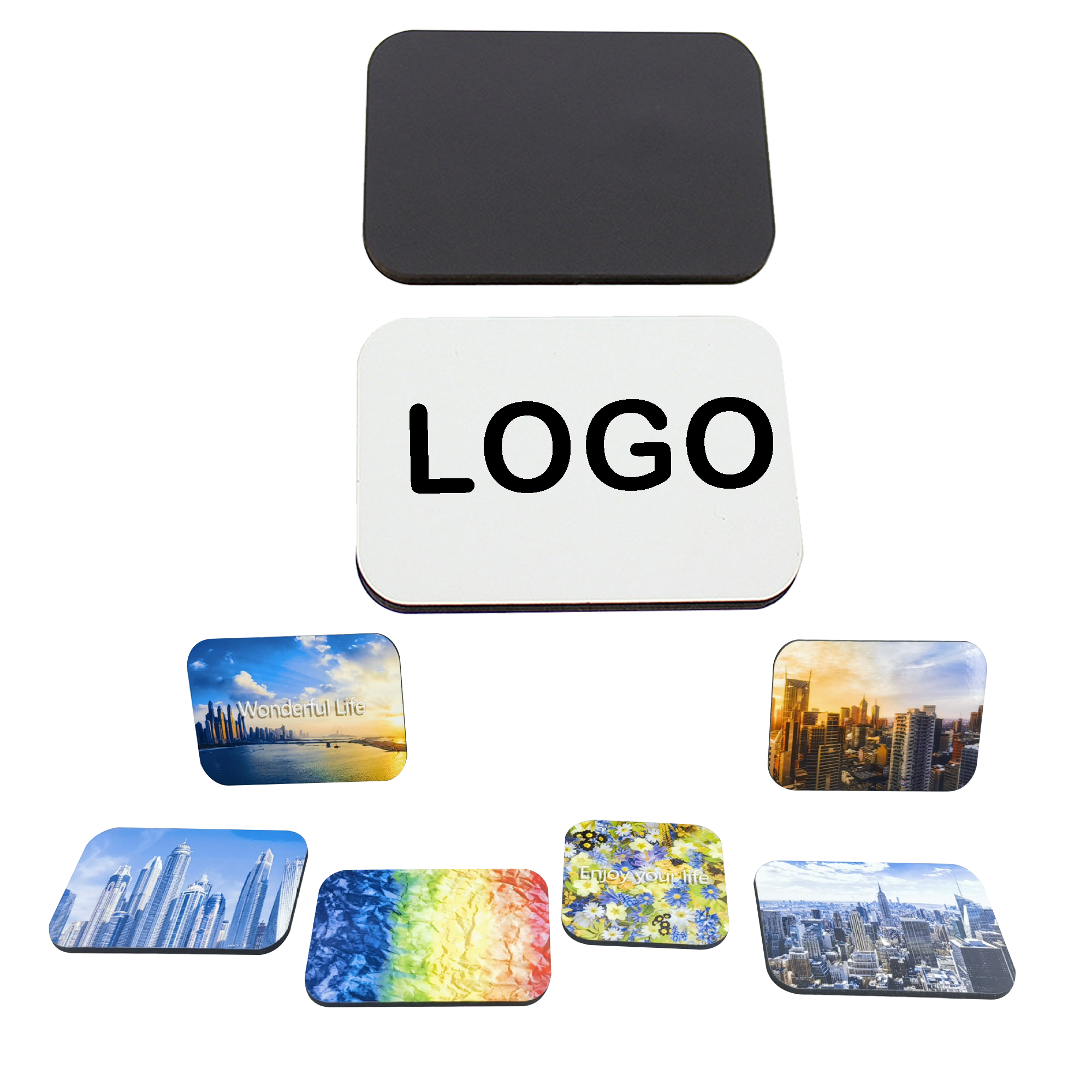 MOQ 50 Rectangle Creative Magnetic Fridge Stickers