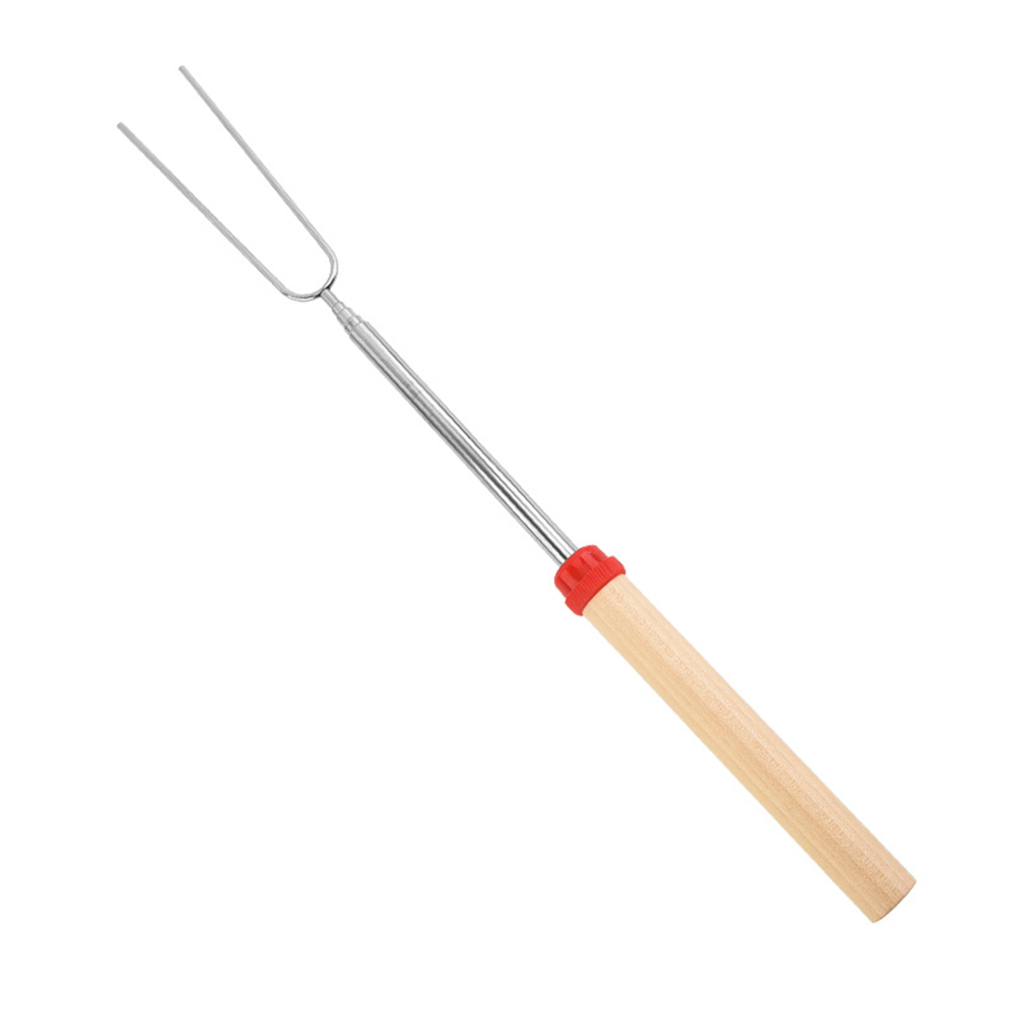 Telescopic Barbecue Skewer Fork With Wooden Handle 19