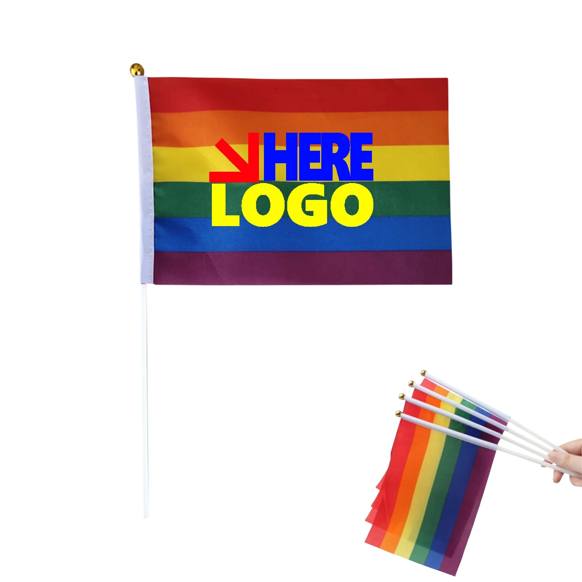 Handheld Rainbow Stick Flag Rush Service 8