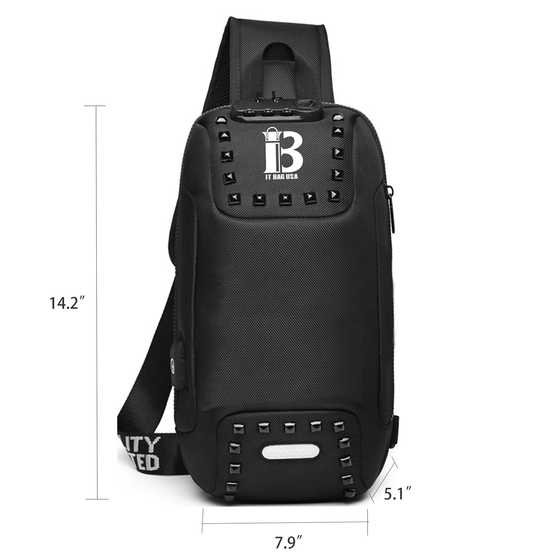 Oxford Men Sling Backpack Anti Theft Crossbody Shoulder Bag 15