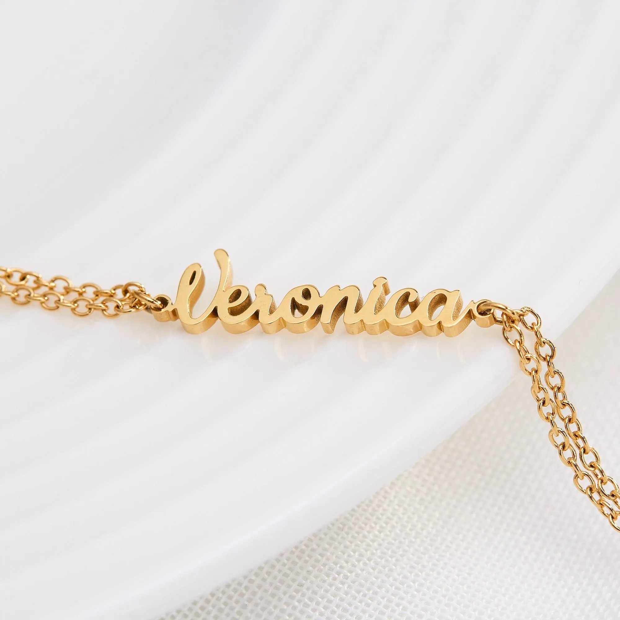 OEM Logo Gold Plated Stainless Steel Letter Bractlet Jewelry 7
