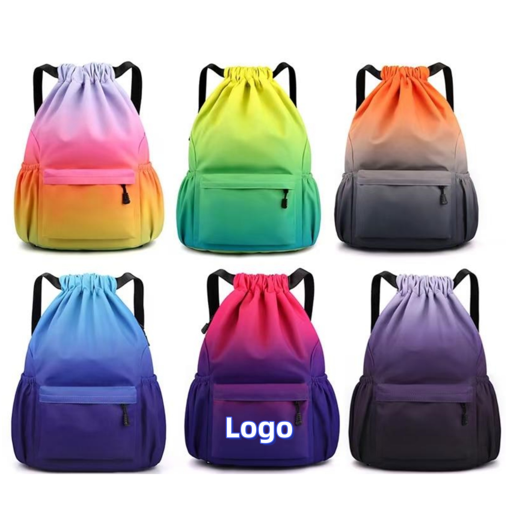 Youthful & Vibrant Gradient Color Waterproof Backpack For College & Sport & Travel & Beach & Gym