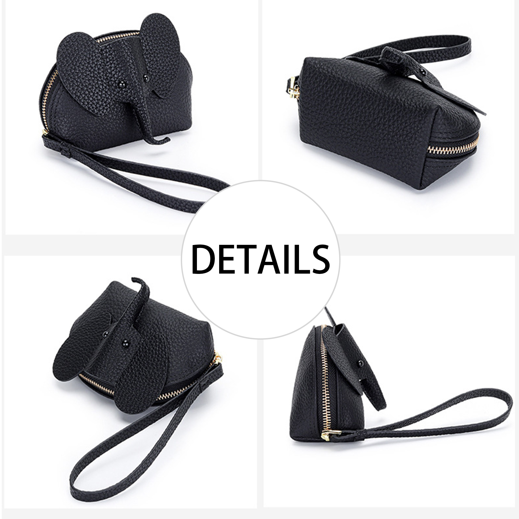 Genuine Leather Cartoon elephant women's mini coin purse 13