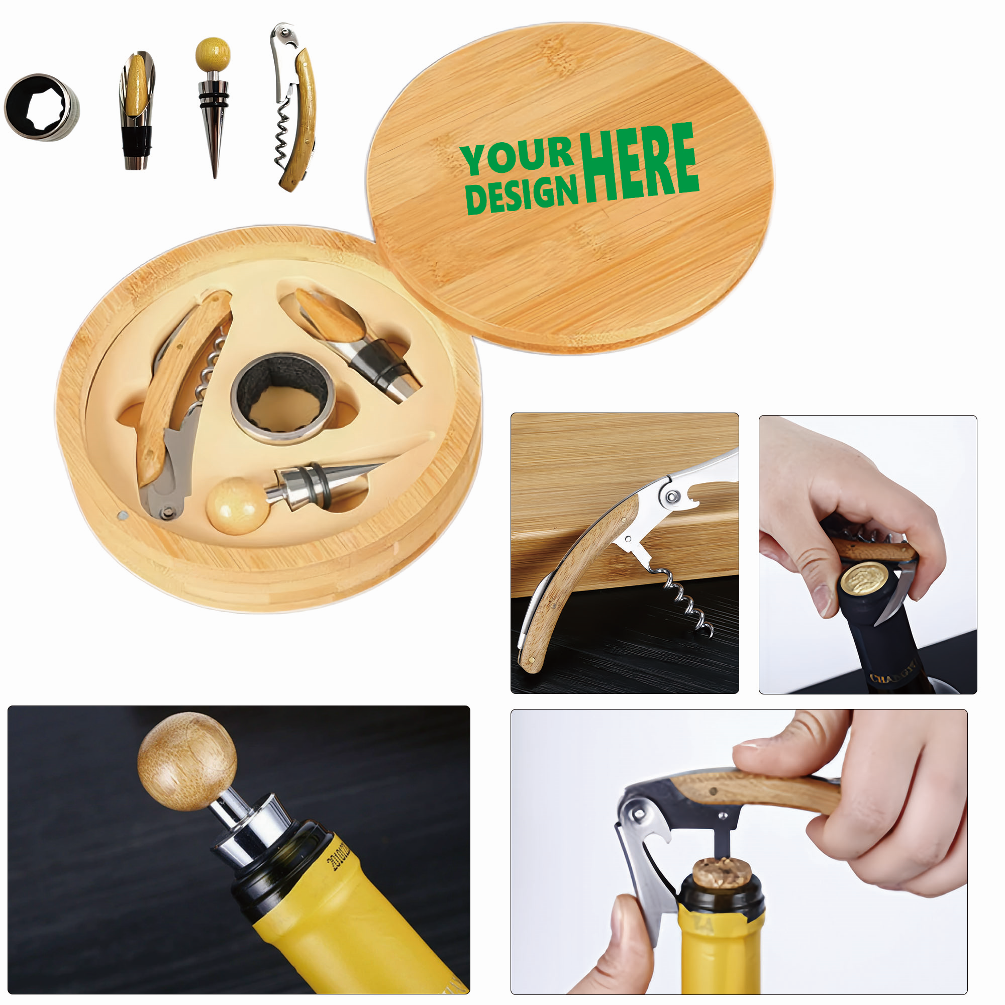 4-Piece Red Wine Corkscrew Set 3
