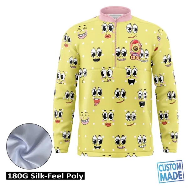 Unisex & Kids' Sublimation 180G Silk-Feel Quarter Zip Pullov