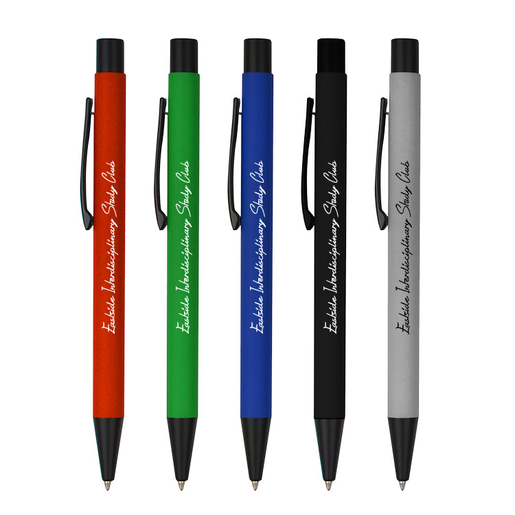 Soft Rubber Click Metal Ballpoint Pen with Chrome Engraving 15