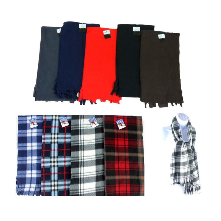 Adult Fleece Scarves - Plaid & Solids 2