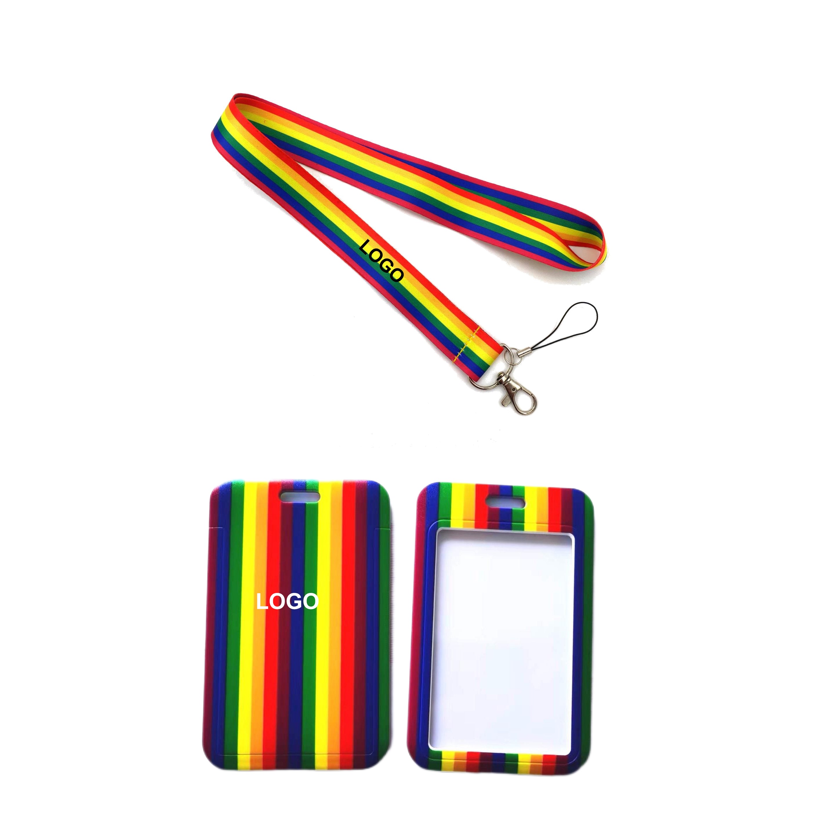 Rainbow Badge Holder with Lanyard (direct import)
