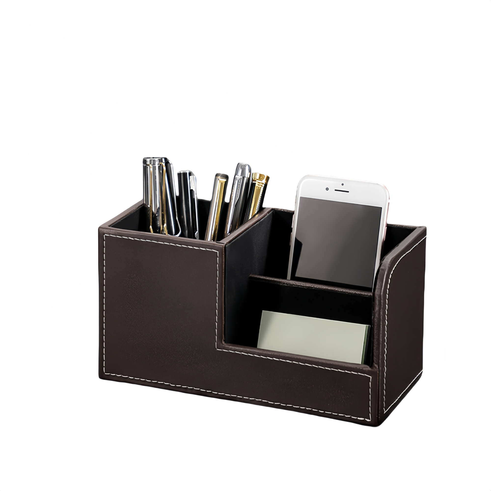 Multi-Compartment PU Leather Desk Organizer 6