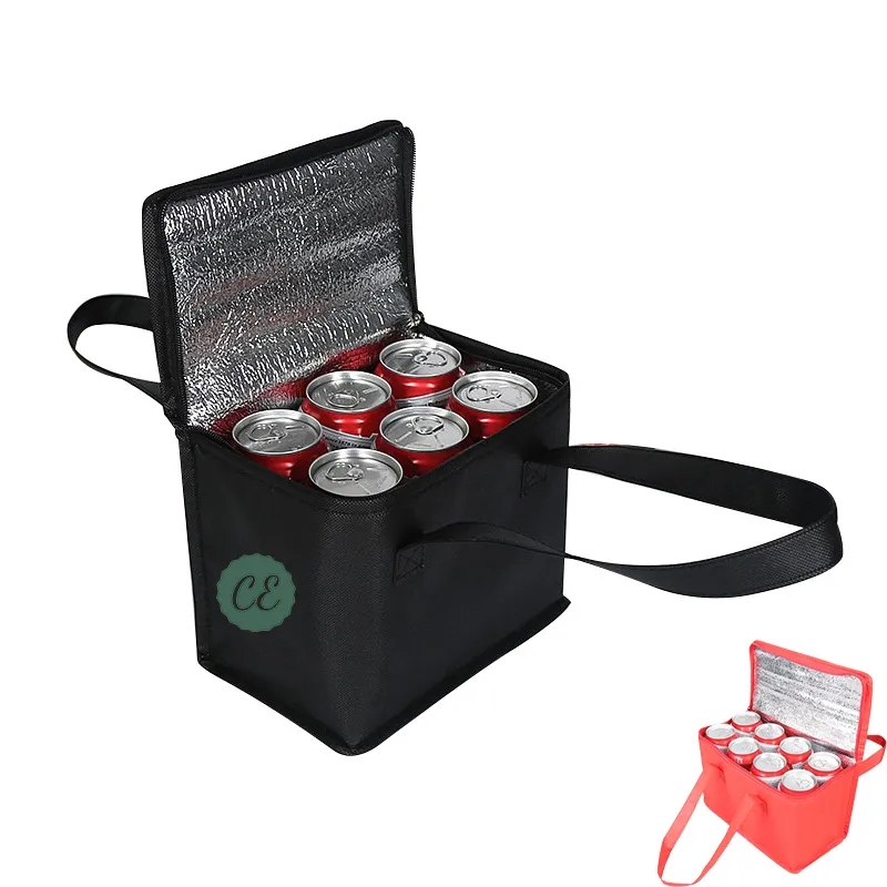 6 Cans Insulated Reusable Grocery Cooler Bag