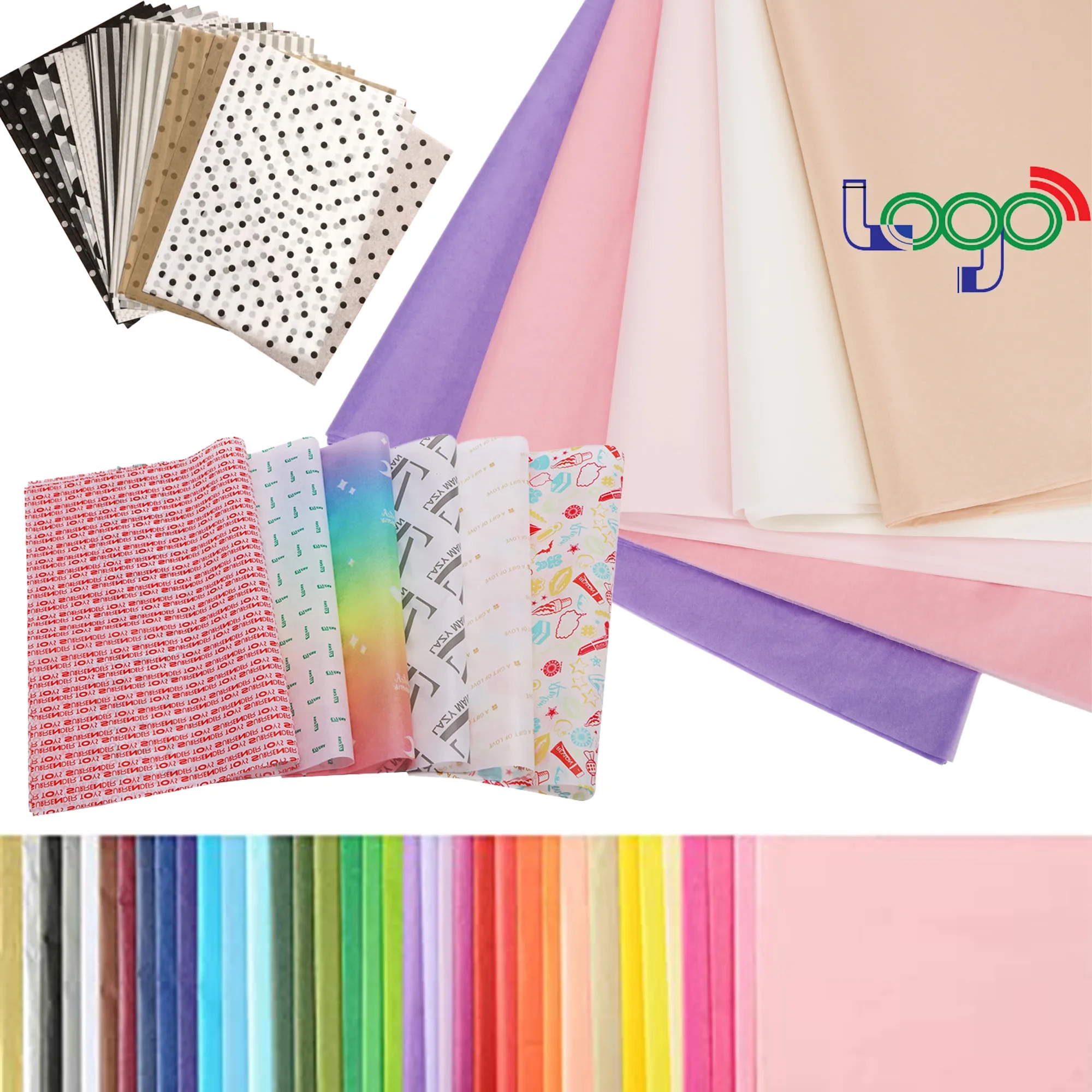 100PCS Multicolor Wrapping Tissue Paper Decorative Gift