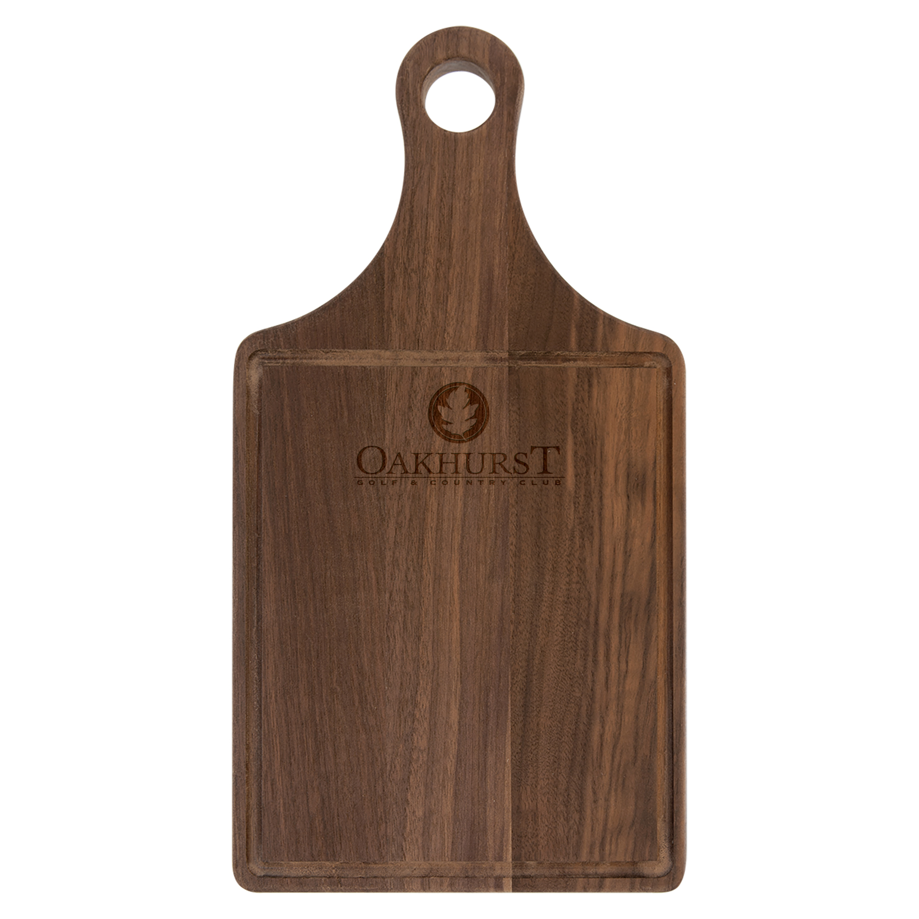 13" x 7" Walnut Paddle-Shaped Cutting Board with Juice Groove