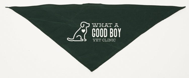 Personalized Small Dark Green Triangle Pet Bandana 3
