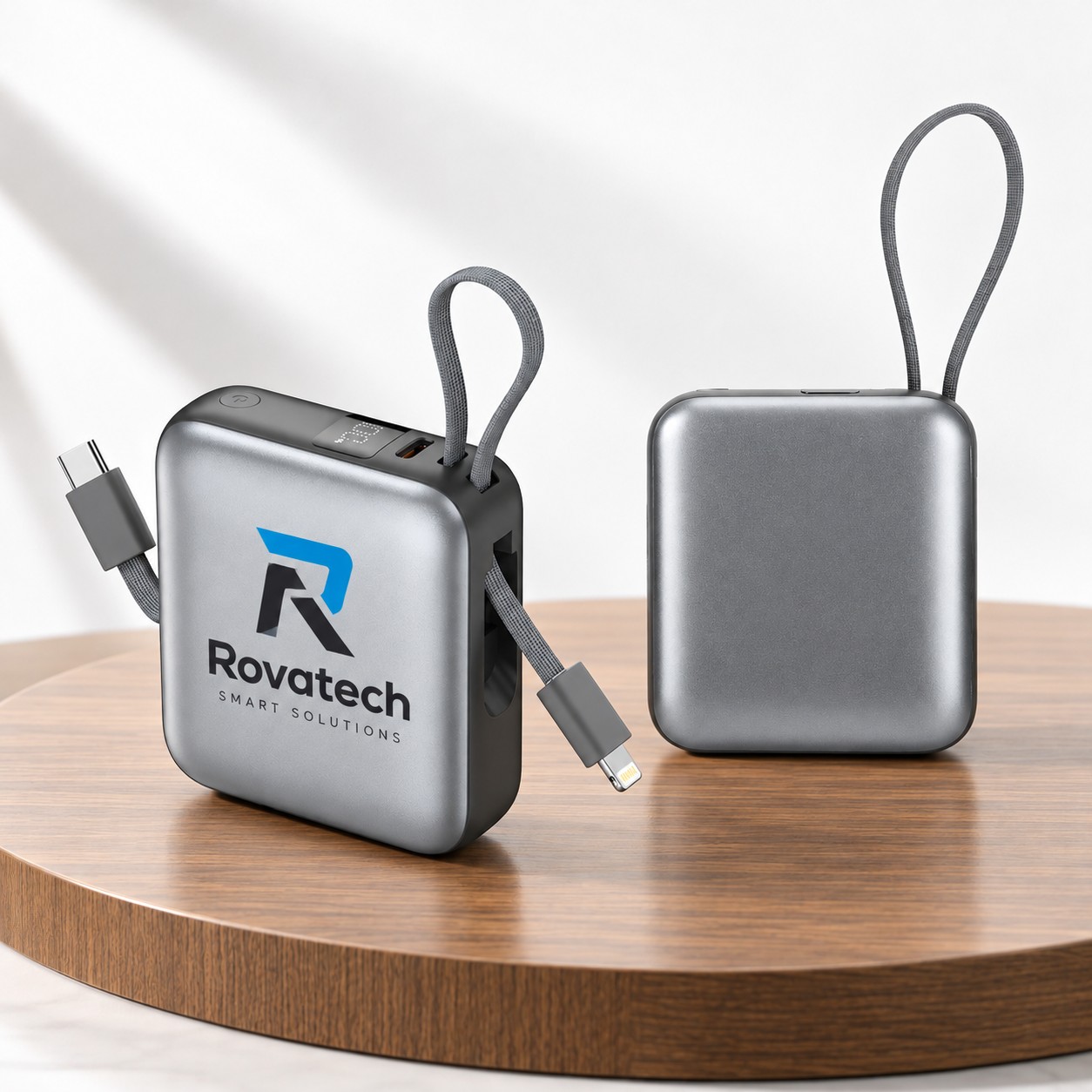 Cirtek® 10,000mAh 20W Power Bank With Built-In Dual Cables
