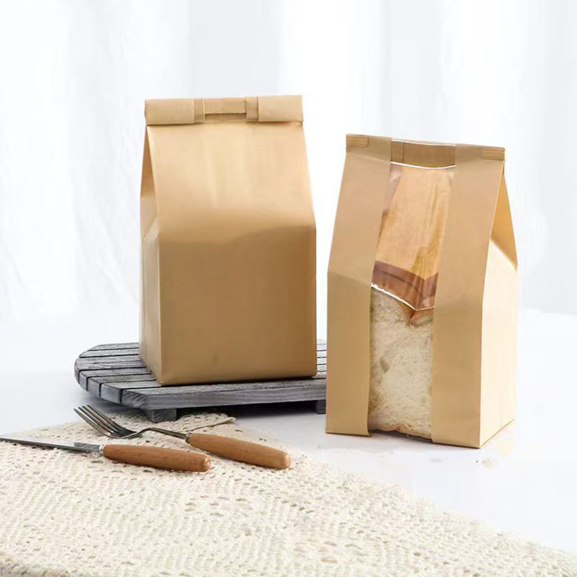 Transparent Window Kraft Paper Bakery Bags 8