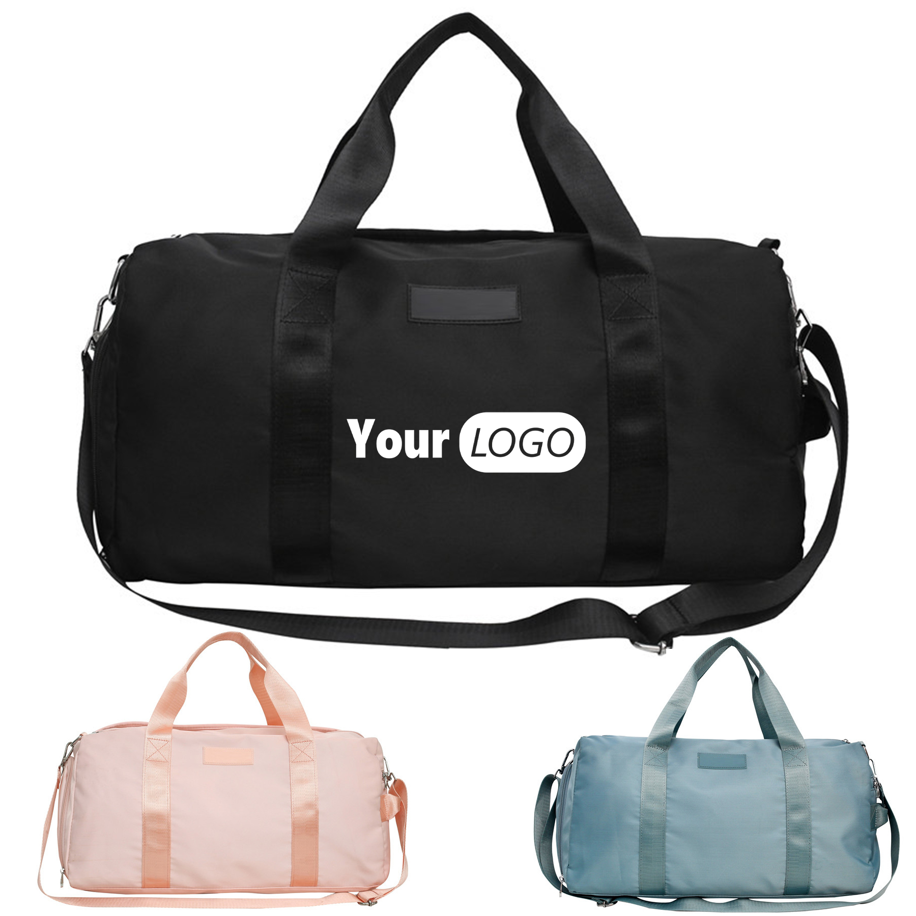 Nylon Travel Duffle Bag with Shoe Compartment & Wet Pocket 3