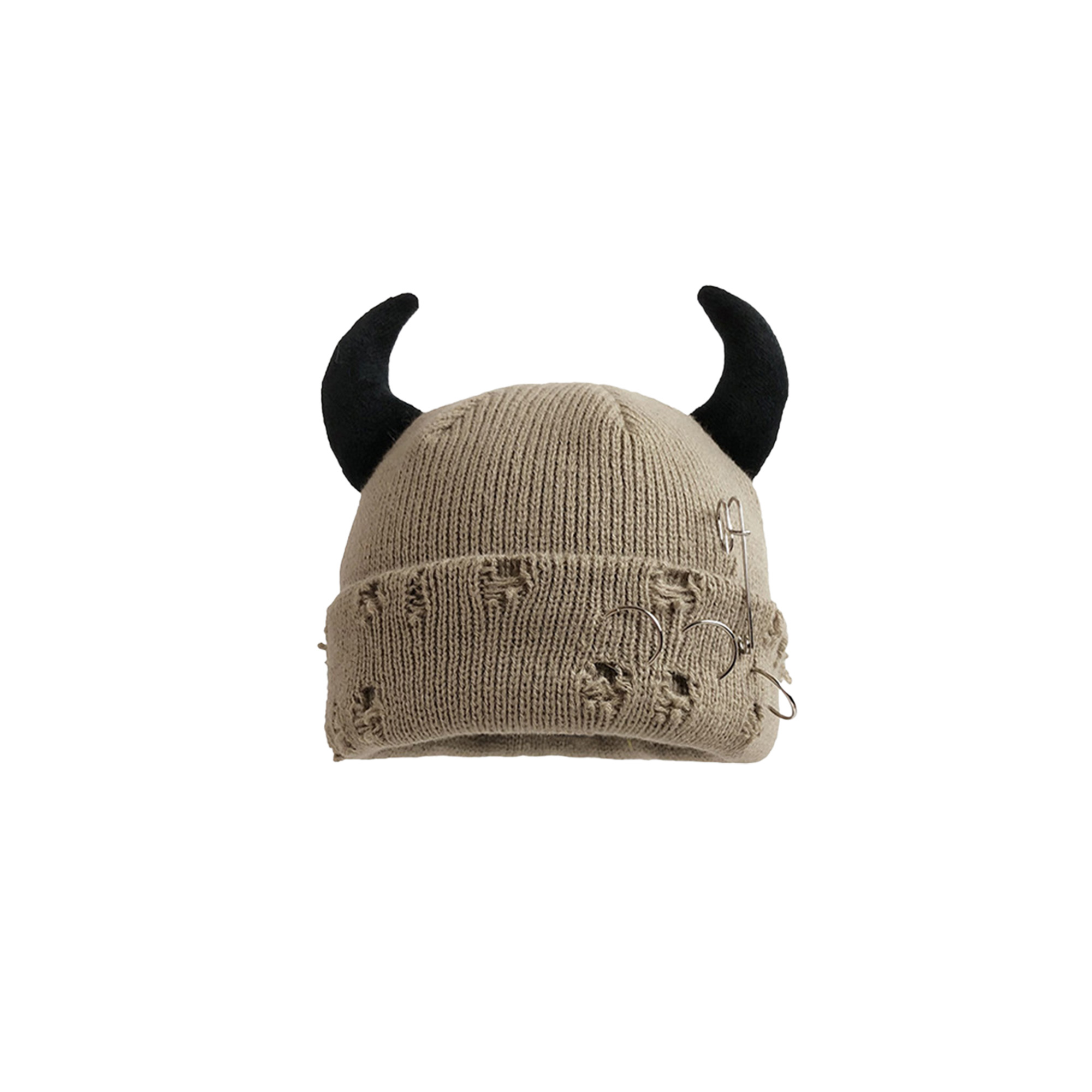 Custom Logo Horned Winter Knitted Hat 22