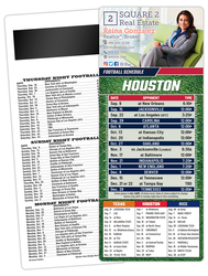 Football Schedule Laminated Card/Postcard with Magnet Strip 3.5x8.5 - 14 pt.