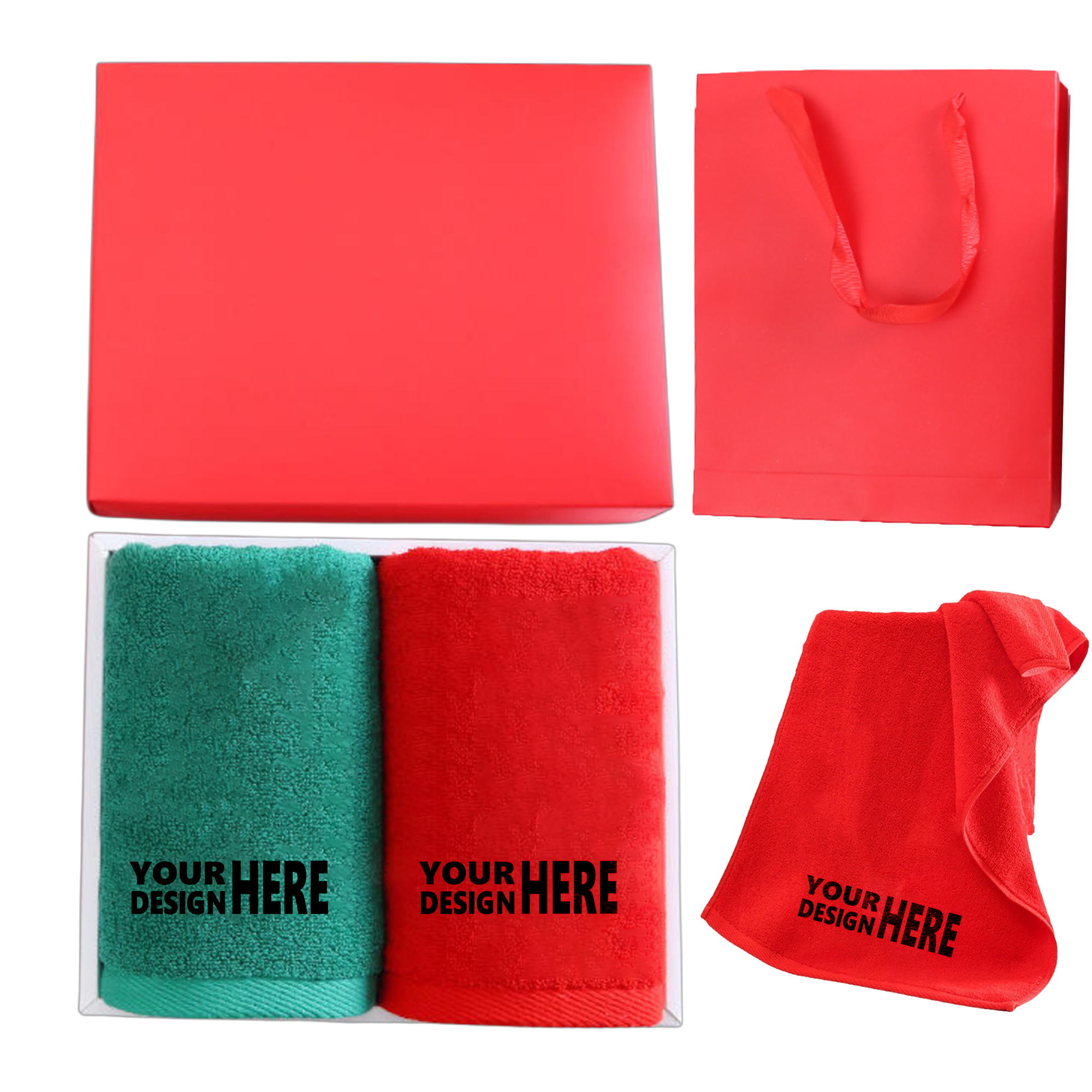 2-Piece 100% Cotton Christmas Towel Gift Box 5