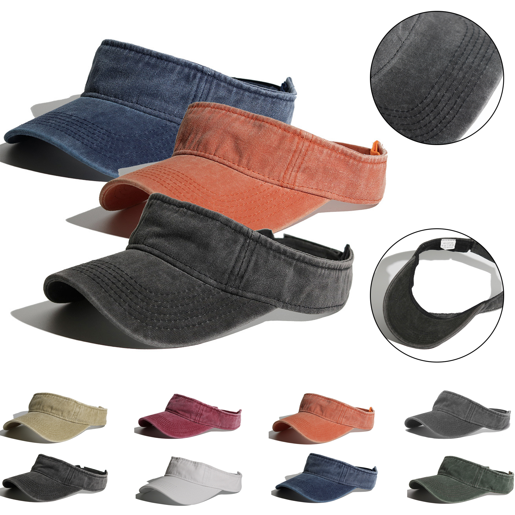 Adjustable Sports Sun Visor Hats Cotton 6