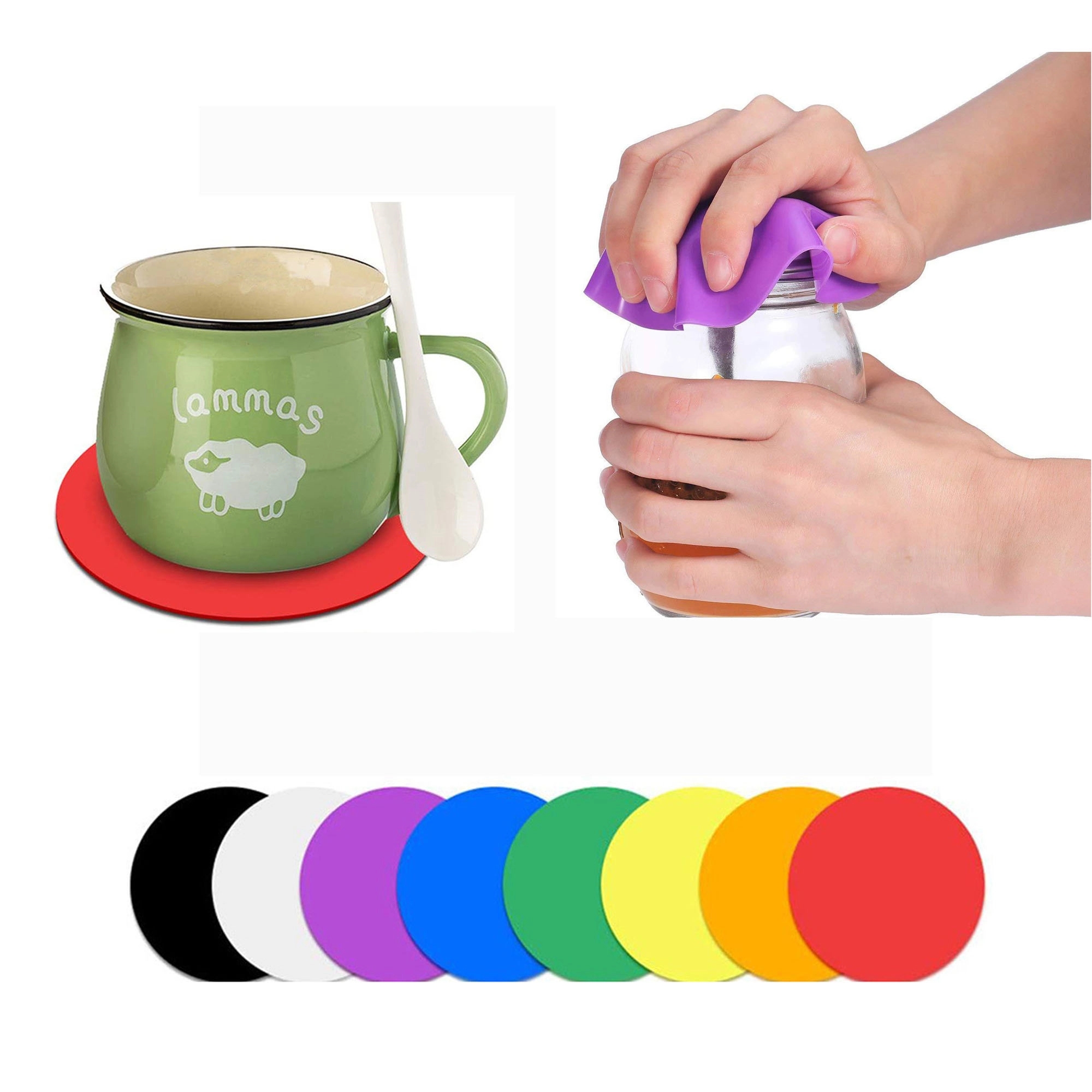 Silicone Round Kitchen Coaster Jar Opener 10