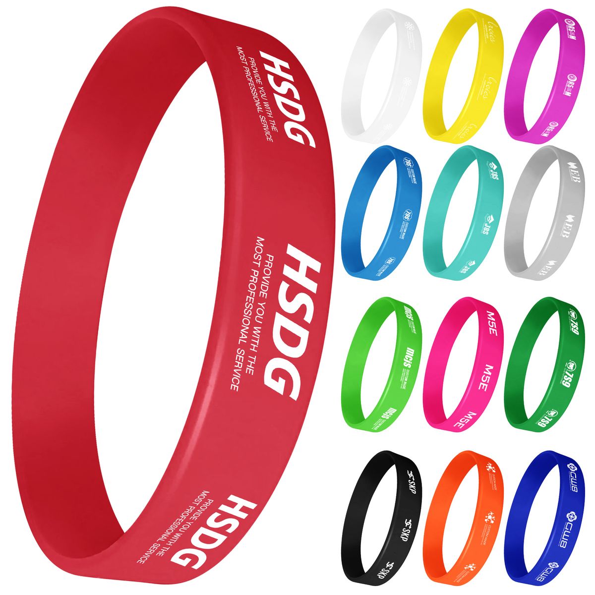 8'' L x 1/2'' WSilicone Wristband