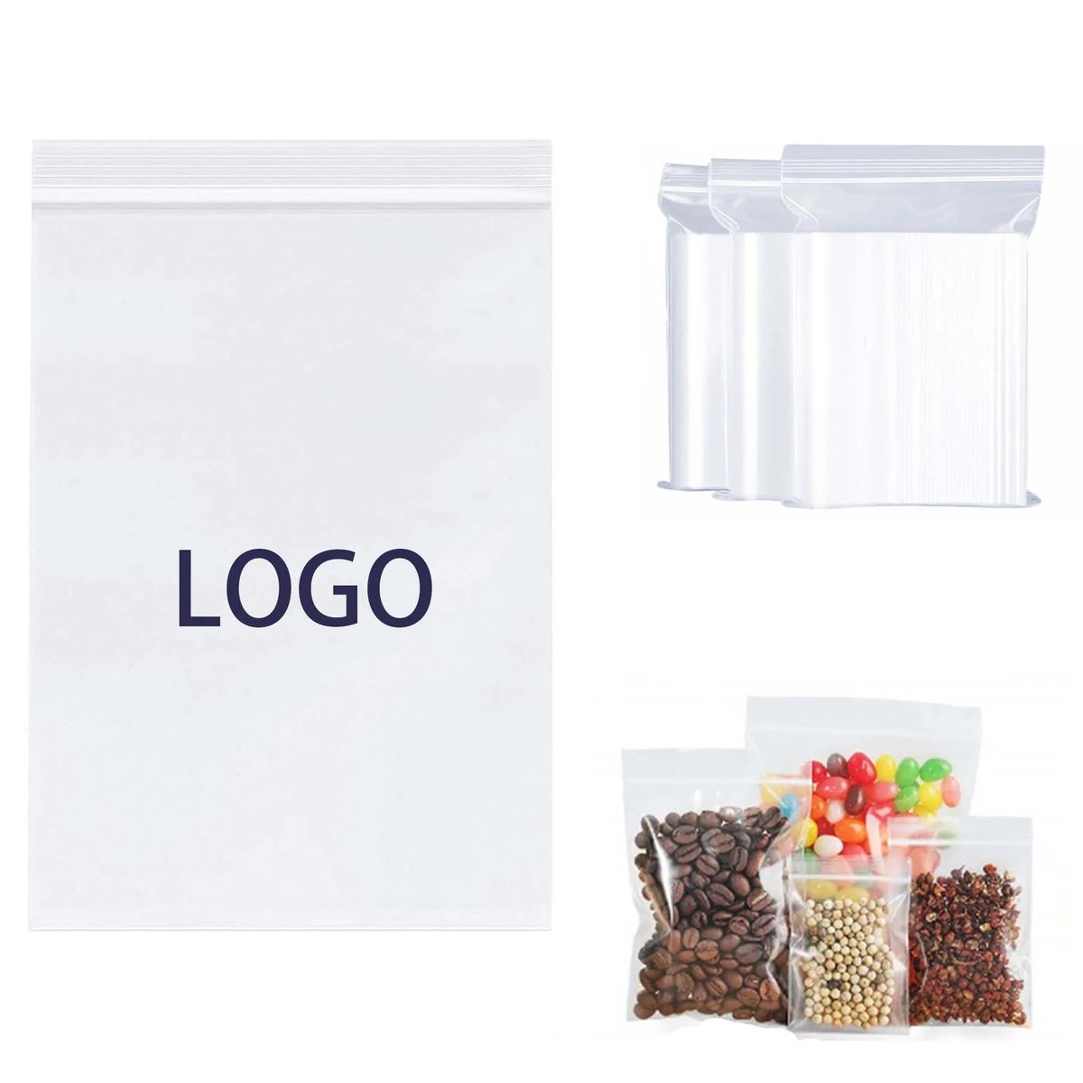 Resealable Ziplock Clear Storage Packaging Poly Bag