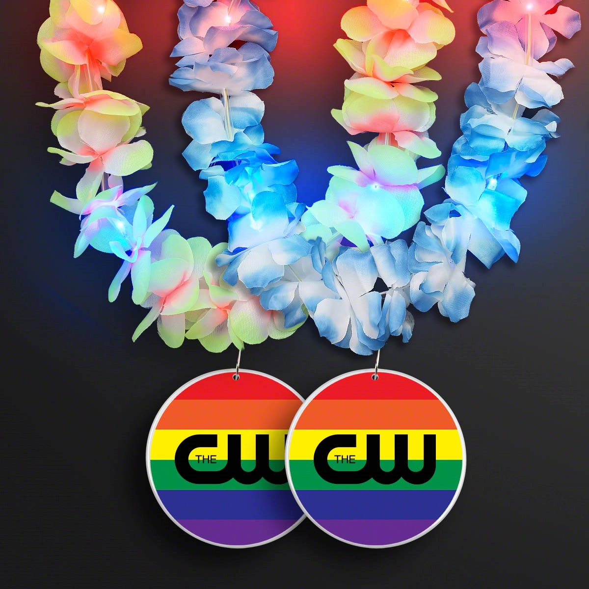 Light Up Hawaiian Leis with Custom Rainbow Medallion 8