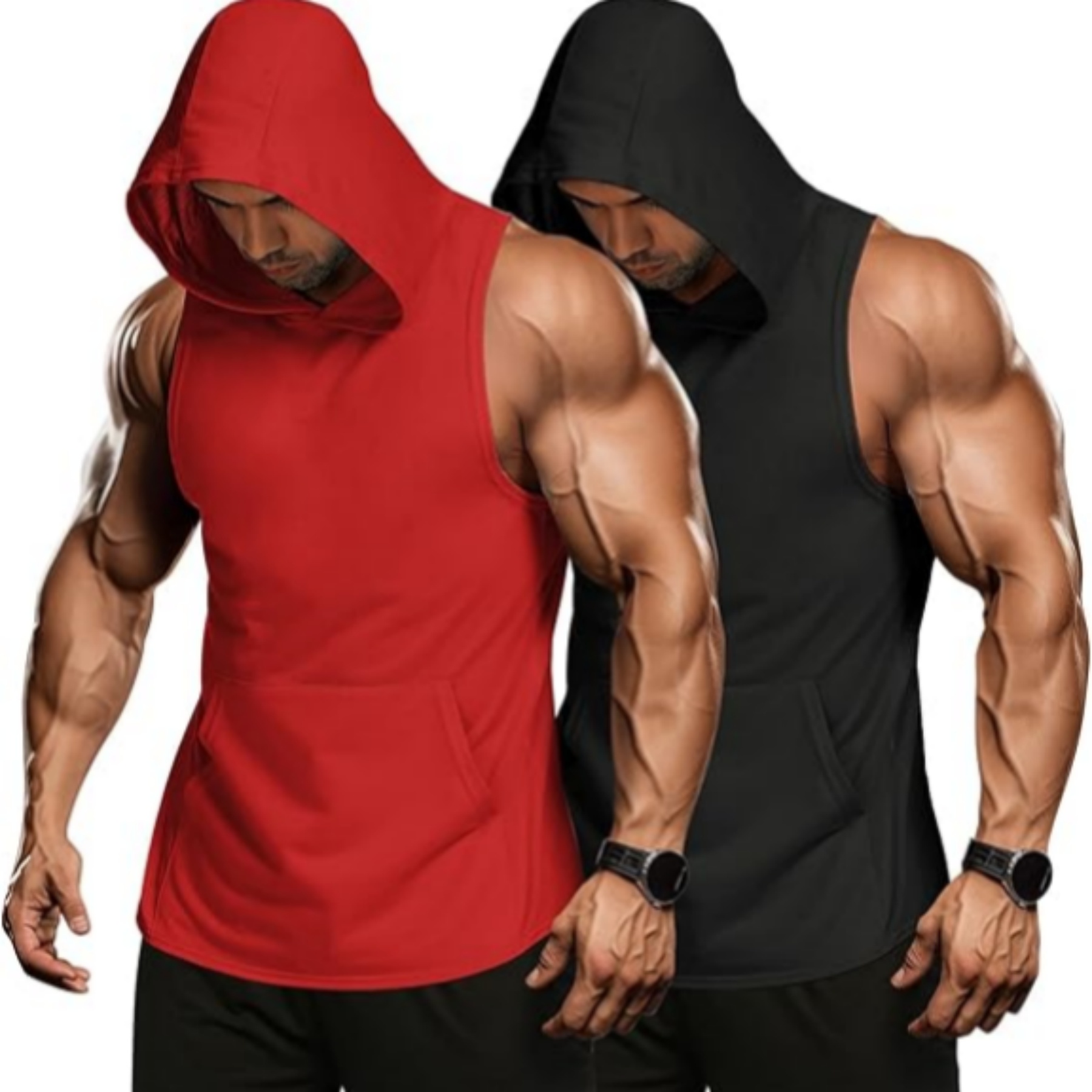Workout Hoodie Muscle Fitting Sleeveless Shirt 12