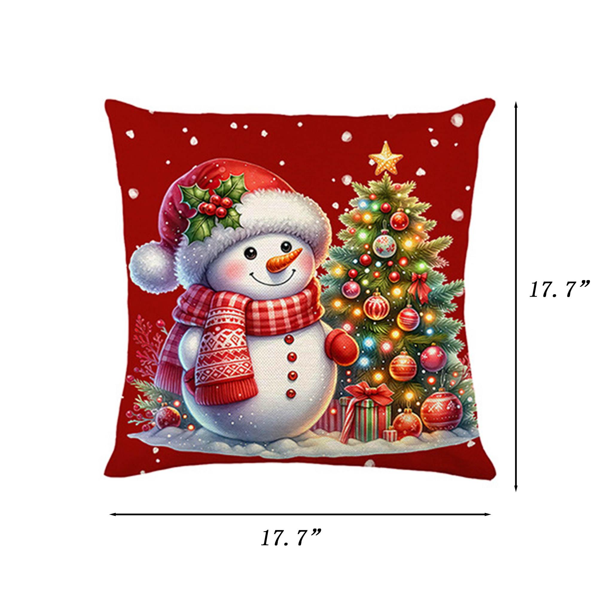 17.7 x 17.7 Inch Full-Color Christmas Throw Pillow Cover 5