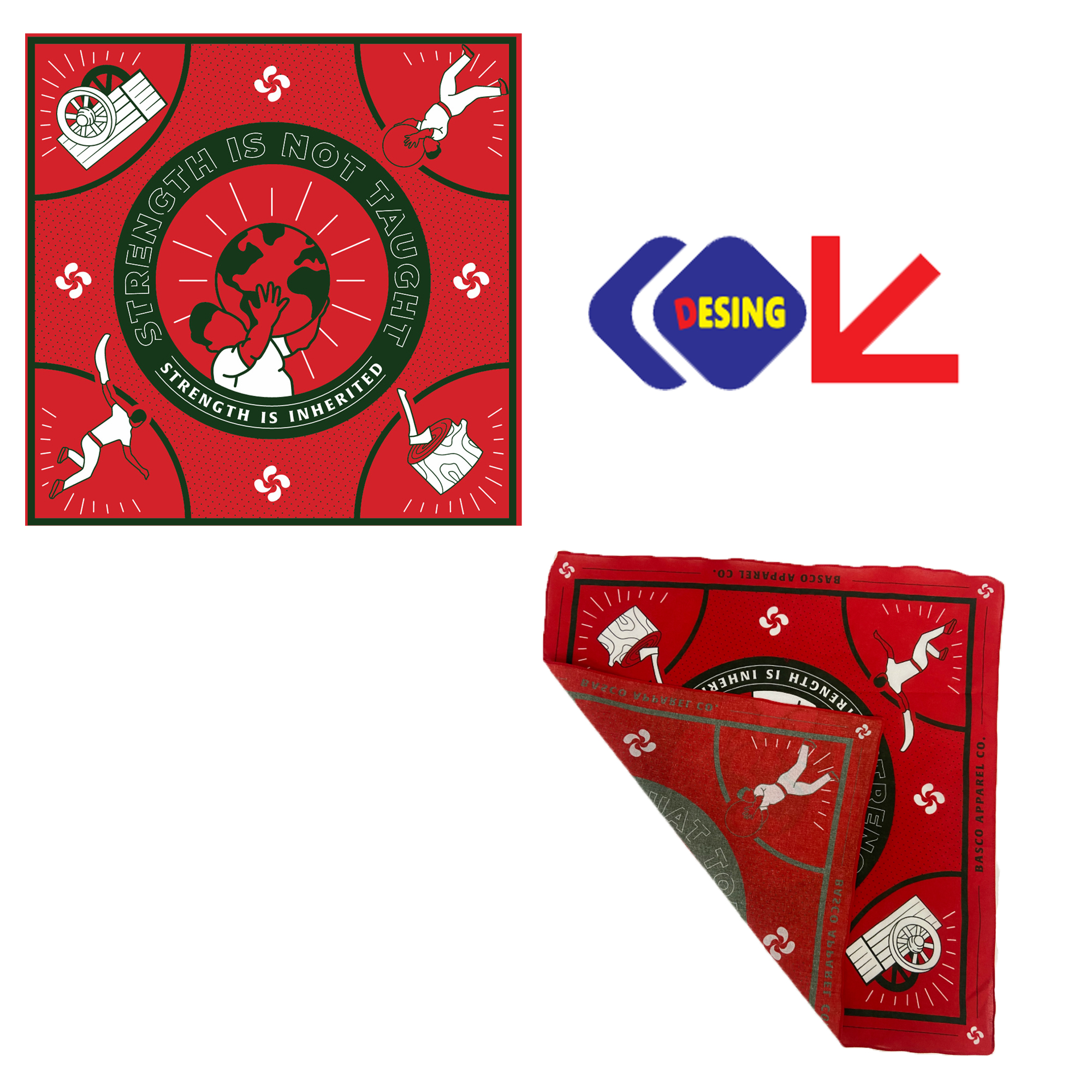 Full Color 100% Cotton Square Bandanas 2