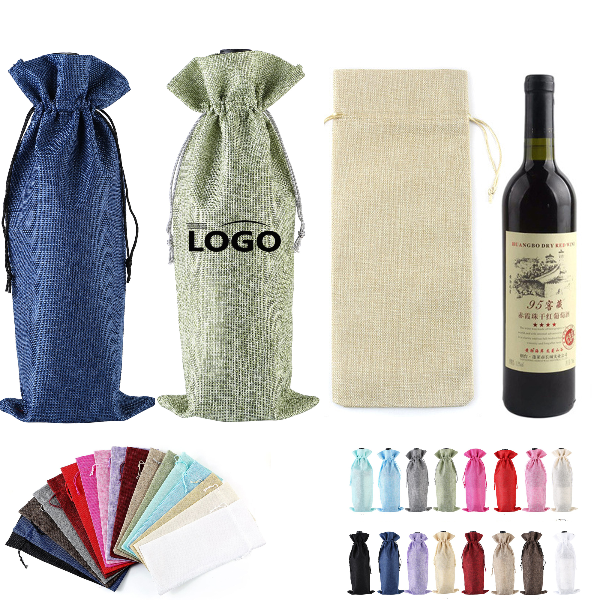 Wine Bottle Gift Bags With Drawstrings
