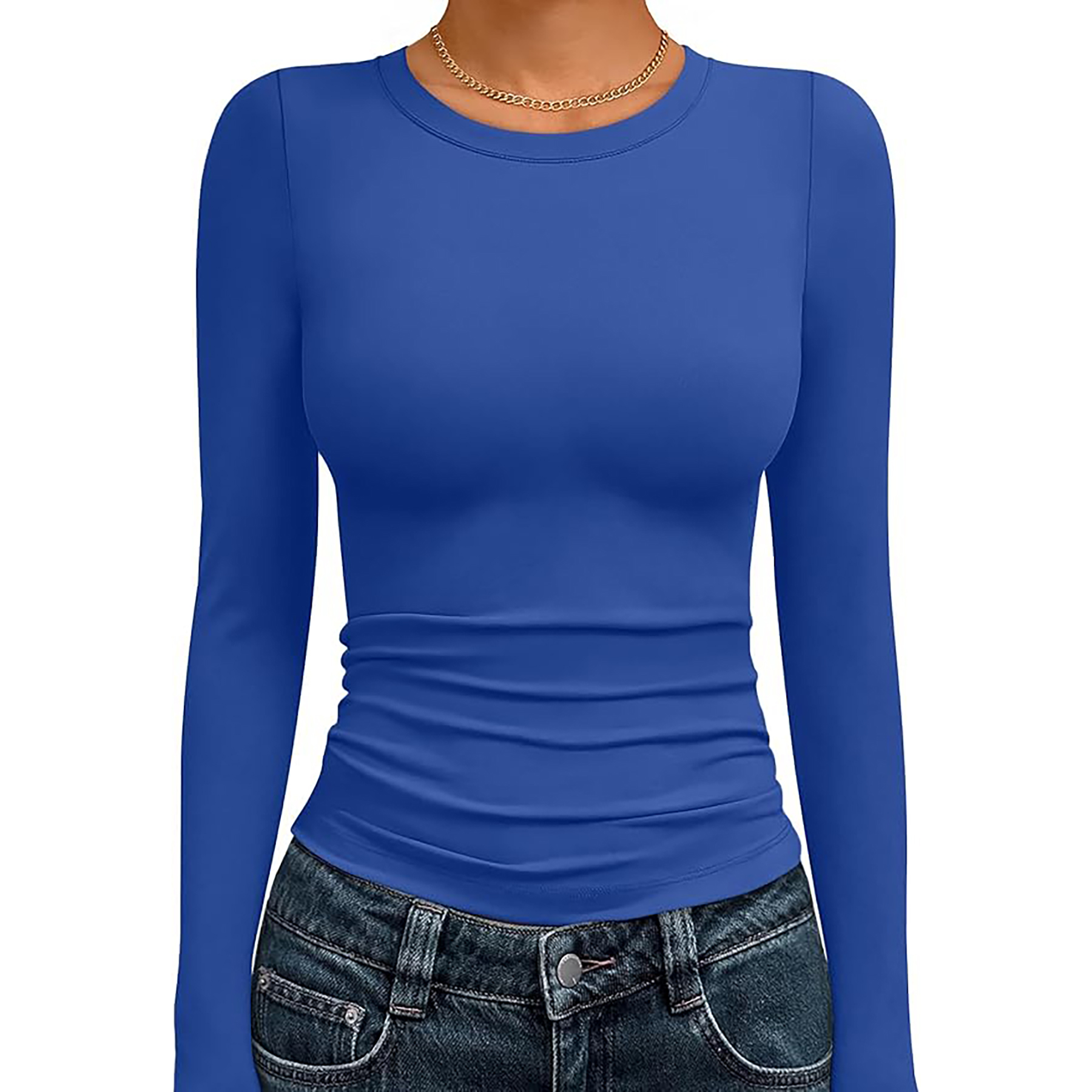 Women's Basic Round Neck Crop Top 95