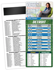 Football Schedule Laminated Card/Postcard with Magnet Strip 3.5x8.5 - 14 pt.