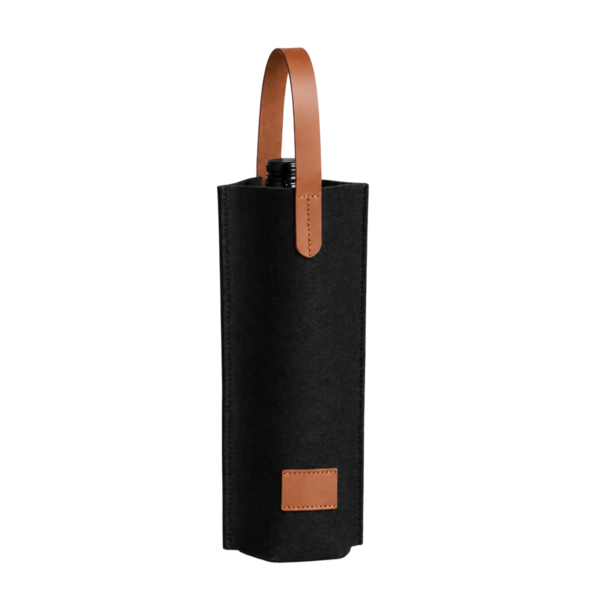 Felt Single Bottle Wine Bag With Carry Strap 4