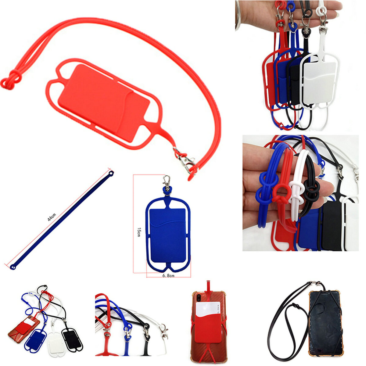 Silicone Lanyard And Phone Card Holder