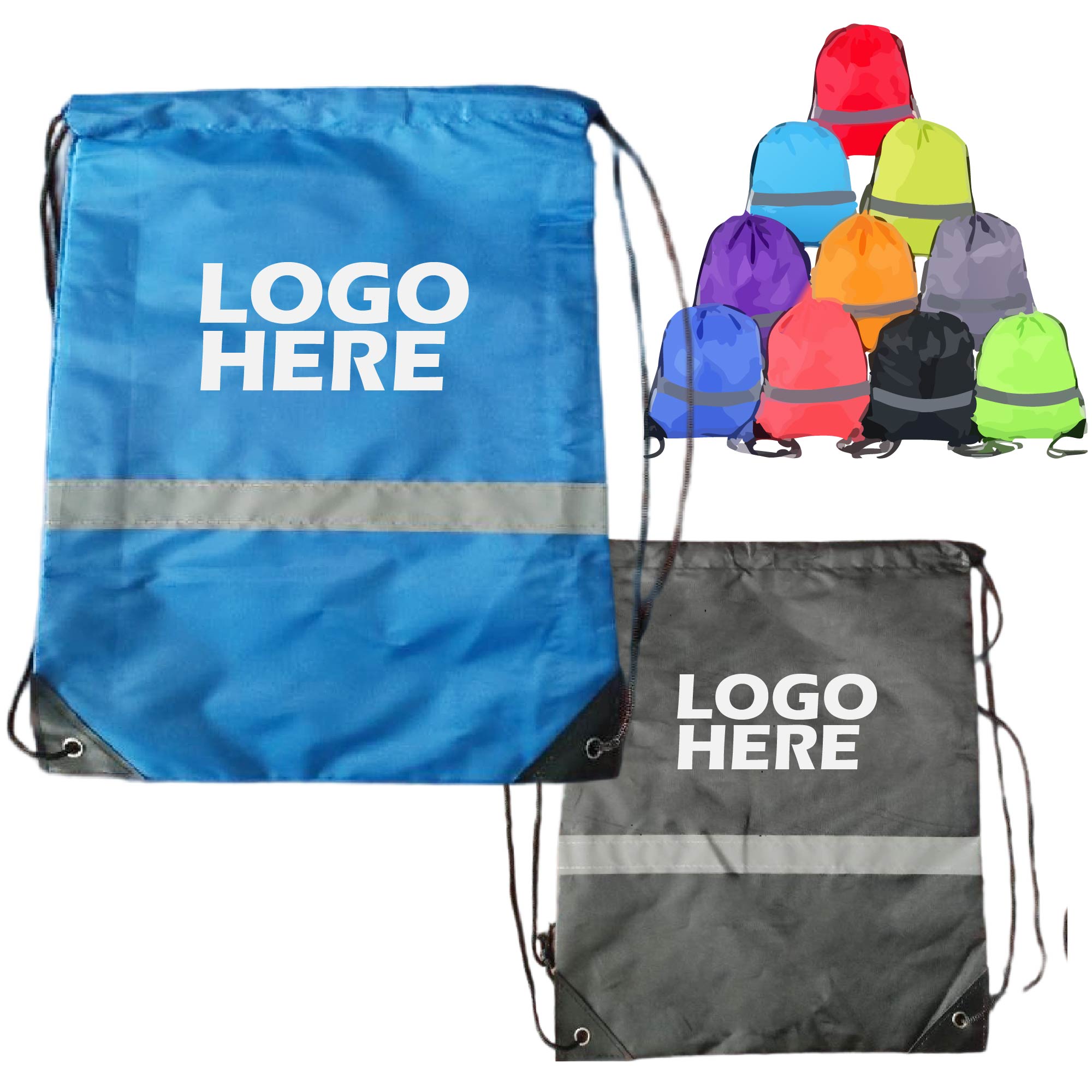 Reflective Drawstring Backpack Bag