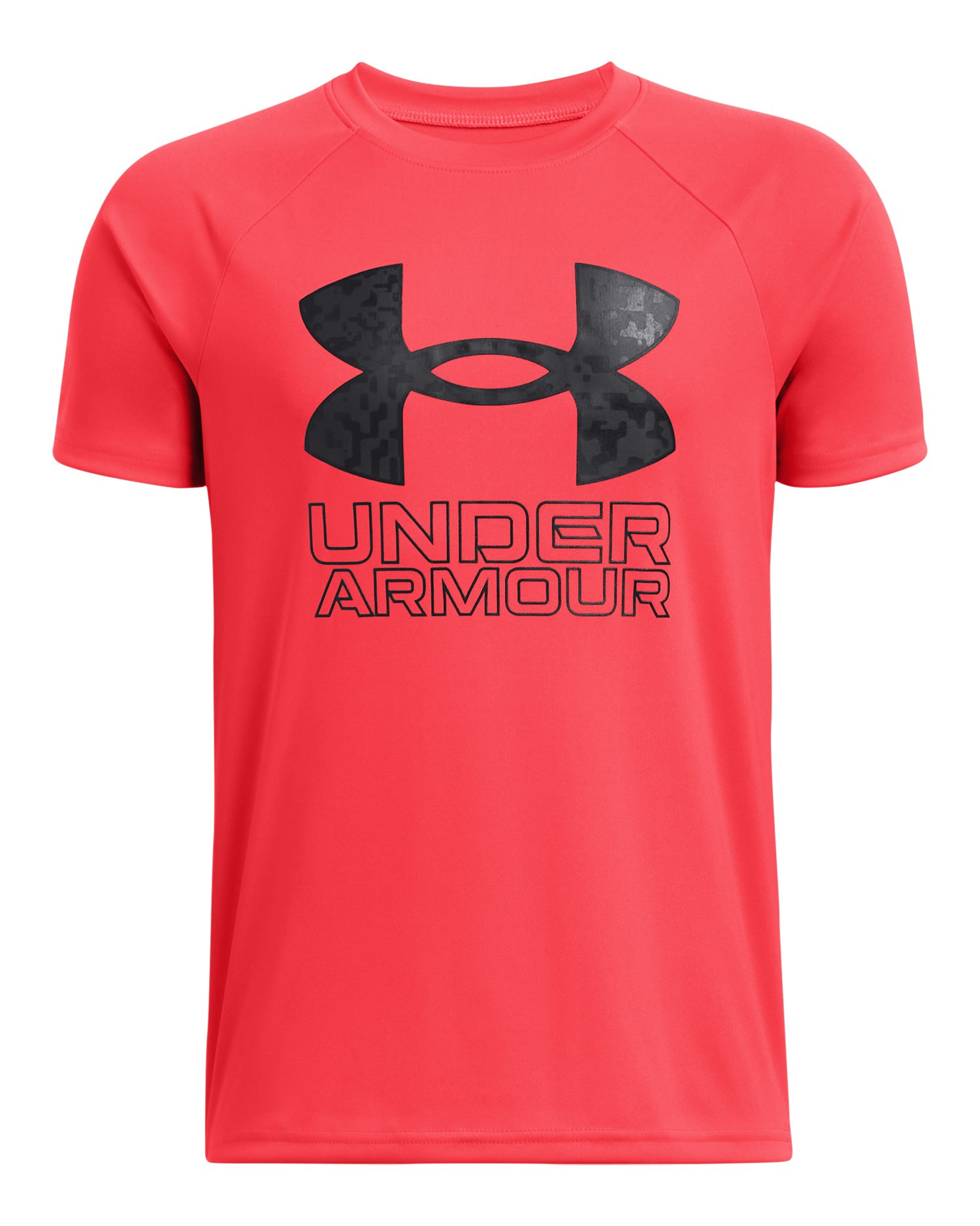 UA Tech Hybrid Print Boys' Short Sleeve 10