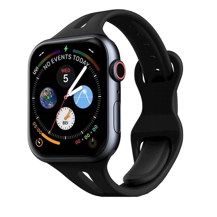 Apple Watch Sleek Silicone Bands - Black 42mm/44mm/45mm 3