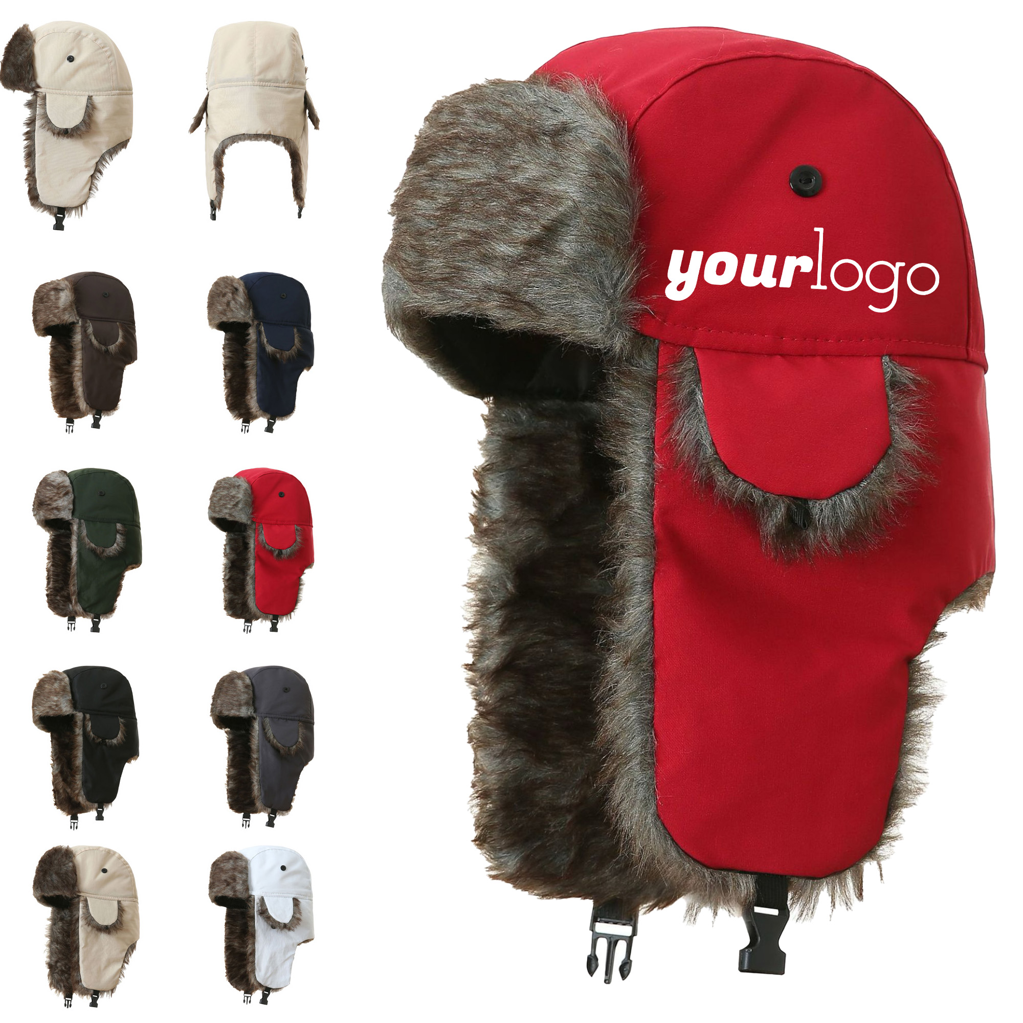 Insulated Faux Fur Aviator Hat for Snowy Conditions 10