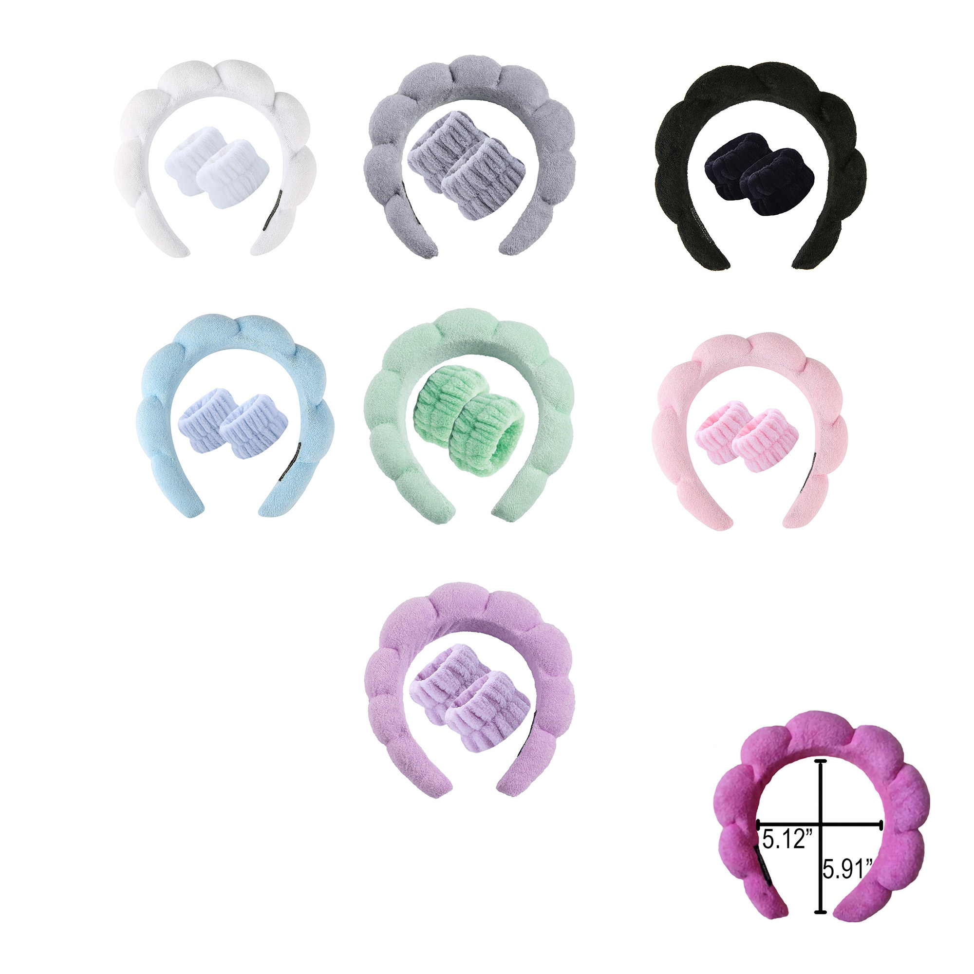 MOQ50 Terry Cloth Spa Cloud Headband 11