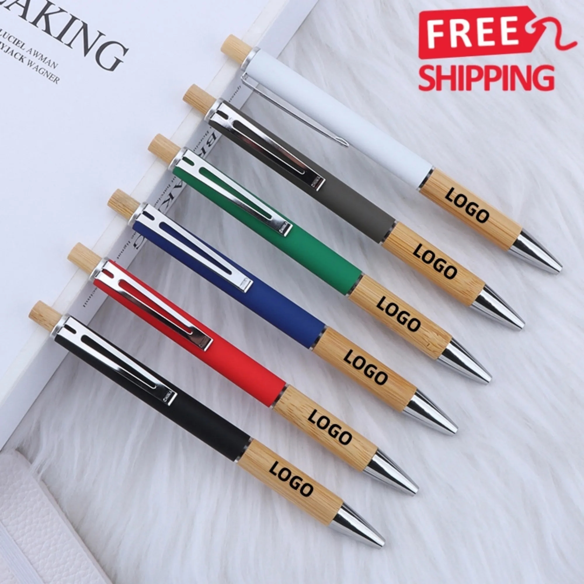 Bamboo Metal Retractable Gel Pen Gift